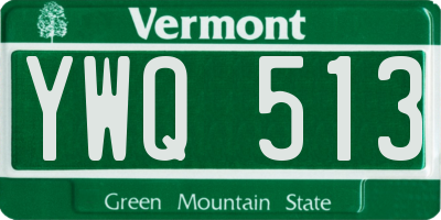 VT license plate YWQ513