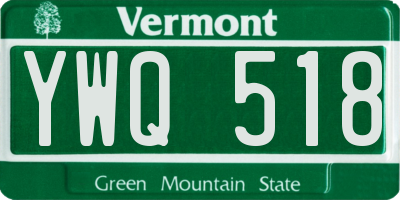 VT license plate YWQ518
