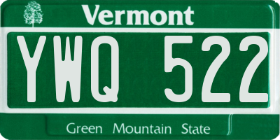 VT license plate YWQ522