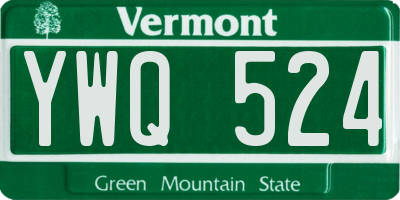 VT license plate YWQ524