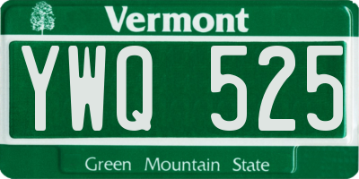 VT license plate YWQ525