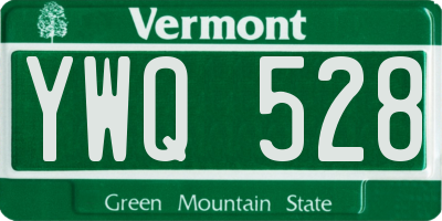 VT license plate YWQ528