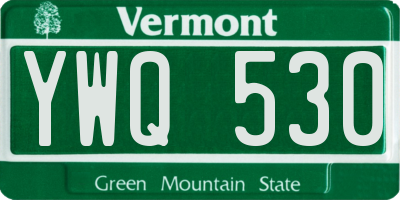 VT license plate YWQ530