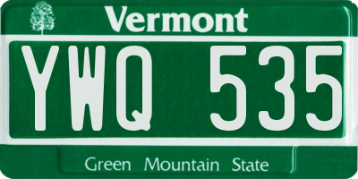 VT license plate YWQ535
