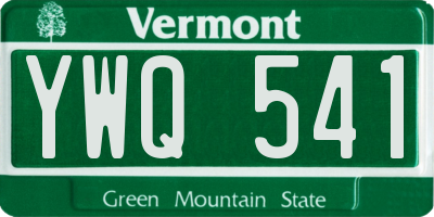 VT license plate YWQ541