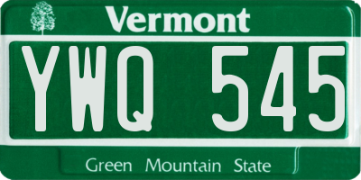VT license plate YWQ545