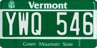 VT license plate YWQ546