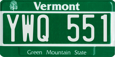 VT license plate YWQ551