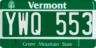 VT license plate YWQ553