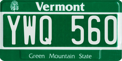 VT license plate YWQ560