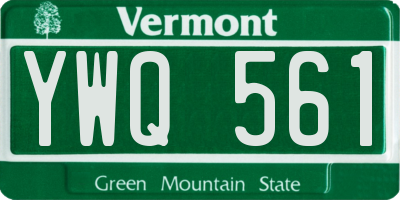 VT license plate YWQ561