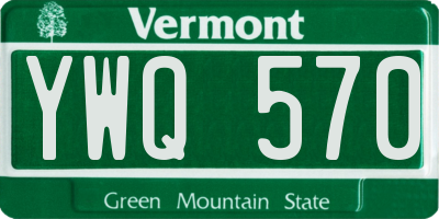 VT license plate YWQ570