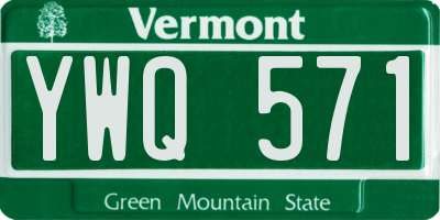 VT license plate YWQ571