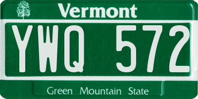 VT license plate YWQ572