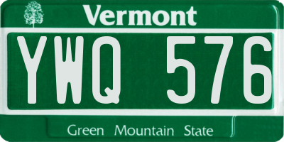 VT license plate YWQ576