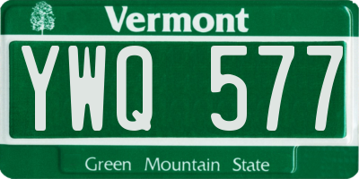 VT license plate YWQ577