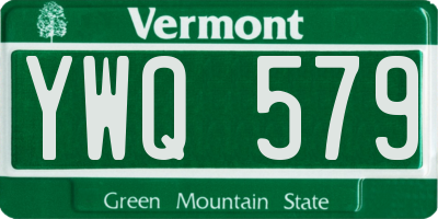 VT license plate YWQ579