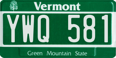 VT license plate YWQ581