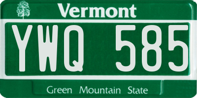 VT license plate YWQ585