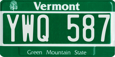 VT license plate YWQ587