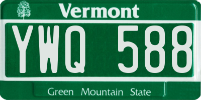 VT license plate YWQ588