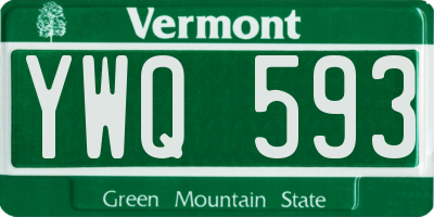 VT license plate YWQ593