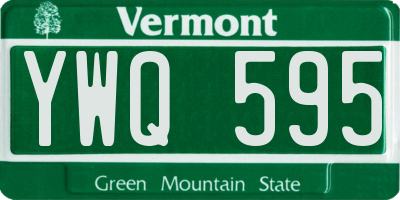 VT license plate YWQ595