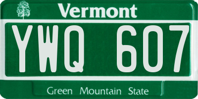 VT license plate YWQ607