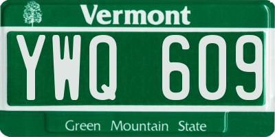 VT license plate YWQ609