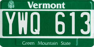 VT license plate YWQ613