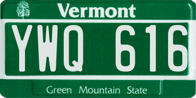 VT license plate YWQ616