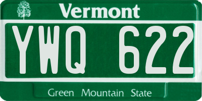 VT license plate YWQ622