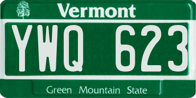 VT license plate YWQ623