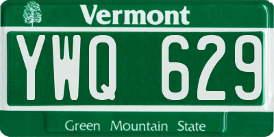 VT license plate YWQ629