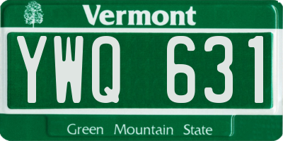 VT license plate YWQ631