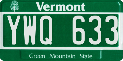 VT license plate YWQ633