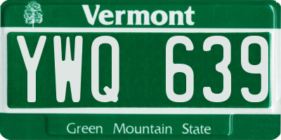 VT license plate YWQ639