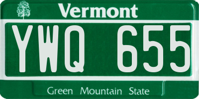 VT license plate YWQ655