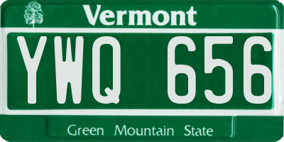 VT license plate YWQ656