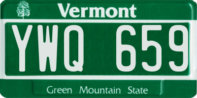 VT license plate YWQ659