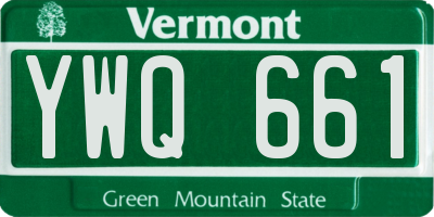 VT license plate YWQ661