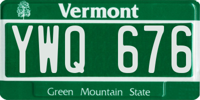 VT license plate YWQ676
