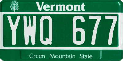 VT license plate YWQ677
