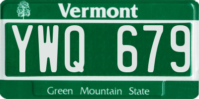 VT license plate YWQ679