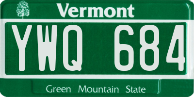 VT license plate YWQ684