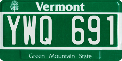 VT license plate YWQ691
