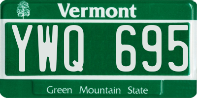 VT license plate YWQ695