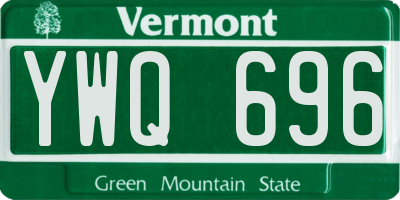 VT license plate YWQ696