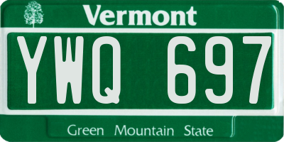 VT license plate YWQ697
