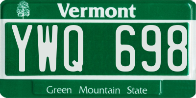 VT license plate YWQ698